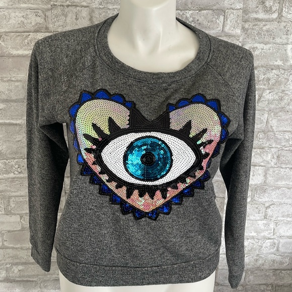 Melissa Masse Tops - Melissa Masse Sequin Heart Eye